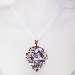 Pendant 65cm - Shea Grapes-Violet Organza - Pendant 65cm - Laiton bronze